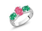 1.62 Ct Fancy Pink 925 Sterling Silver Ring Made With Swarovski Zirconia
