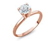 1.00 CT E F VS2 ROUND BRILLIANT DIAMOND ENGAGEMENT RING 14KT ROSE GOLD