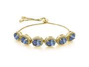 12.38 Ct Oval Cassiopeia Mystic Topaz 18K Yellow Gold Plated Silver Bracelet