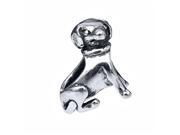 Solid 925 Sterling Silver Dog Bead Charm 13mm X 10mm