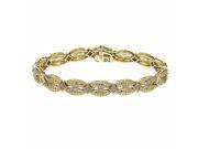 1.00ctw Rough Faceted Diamond 7.5 Star 14K Yellow Gold Plated Bracelet