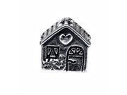 Solid 925 Sterling Silver Lovely House Bead Charm 9mm X 9mm