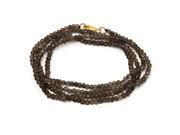 3mm Smoky Quartz Beads Stretchy Bracelet Necklace 30 w lobster clasp