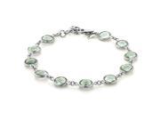 25.00 Ct Round Green Amethyst 925 Sterling Silver 7 Bracelet with 1 ext
