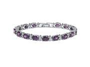 20.00 Ct Oval Round Purple Color Cubic Zirconias CZ Tennis Bracelet 7