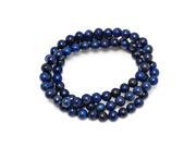 6mm Stunning Stackable Round Blue Lapis Lazuli Bead Stretchy Bracelet Necklace