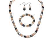 Multi Color Cultured Freshwater Pearl Necklace Earrings Bracelet Set 7 8MM 18