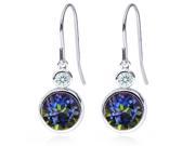 5.02 Ct Blue 925 Sterling Silver Earrings Made With Swarovski Zirconia