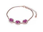 11.50 Ct Oval Pink Created Sapphire 18K Rose Gold Plated Silver Bracelet