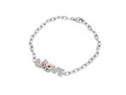 Hello Kitty Sterling Silver Heart Bow Swarovski Crystal Face Love Bracelet