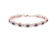 9.65 Ct Oval Green Mystic Topaz 18K Rose Gold Plated Silver Bracelet