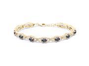 9.65 Ct Oval Green Mystic Topaz 18K Yellow Gold Plated Silver Bracelet