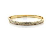 Yellow gold Brass Bracelet With White Crystal