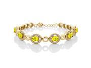 6.72 Ct Oval Canary Mystic Topaz 18K Yellow Gold Plated Silver Bracelet