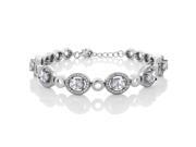 10.92 Ct Oval White Zirconia 925 Sterling Silver Bracelet