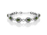 6.72 Ct Oval Tourmaline Green Mystic Topaz 925 Sterling Silver Bracelet