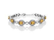 5.52 Ct Oval Yellow Citrine 925 Sterling Silver Bracelet