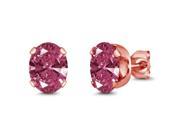 2.42 Ct Red 925 Rose Gold Plated Silver Earrings Made With Swarovski Zirconia