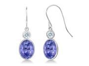 2.54 Ct Blue 14K White Gold Earrings Made With Swarovski Zirconia 2.54 Ct Blue 14K White Gold Earrings Made With Swarovski Zirconia