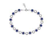 2.81 Ct Round Blue Zirconia 925 Sterling Silver Bracelet 2.81 Ct Round Blue Zirconia 925 Sterling Silver Bracelet