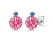 1.74 Ct Fancy Pink 925 Sterling Silver Earrings Made With Swarovski Zirconia 1.74 Ct Fancy Pink 925 Sterling Silver Earrings Made With Swarovski Zirconia