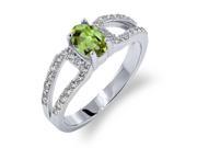 1.28 Ct Oval Green Peridot 14K White Gold Ring 1.28 Ct Oval Green Peridot 14K White Gold Ring