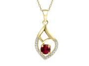0.79 Ct Round Red Created Ruby 18K Yellow Gold Plated Silver Pendant 0.79 Ct Round Red Created Ruby 18K Yellow Gold Plated Silver Pendant