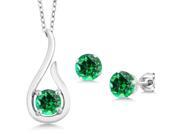 925 Sterling Silver Pendant Earrings Set with Rainforest Topaz from Swarvoski 925 Sterling Silver Pendant Earrings Set with Rainforest Topaz from Swarvoski