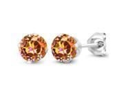 1.10 Ct Round 5mm Ecstasy Mystic Topaz 925 Sterling Silver Stud Earrings 1.10 Ct Round 5mm Ecstasy Mystic Topaz 925 Sterling Silver Stud Earrings