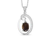1.50 Ct Oval Dangling Brown Smoky Quartz 925 Sterling Silver Pendant 1.50 Ct Oval Dangling Brown Smoky Quartz 925 Sterling Silver Pendant