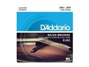 D’Addario EJ62 80 20 Light Gauge Bronze Mandolin Strings 10 34