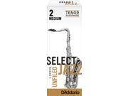 Rico Select Jazz Tenor Saxophone Reeds 5 Pack Unfiled 2 Medium