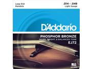 D Addario EJ72 Phosphor Bronze Mandola Strings Light 14 49