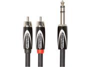 Roland Black Series 1 4 TRS Male Dual RCA Interconnect Cable 5 ft. Black