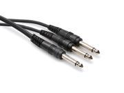 Hosa CYP 103 Y Cable 1 4 TS to 1 4 TS 3ft