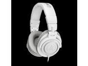 Audio Technica ATH M50WH WHITE Closed Back Coiled Cable Headphones ATHM50 WH