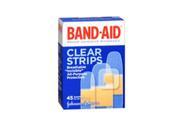 Band Aid Clear Strips Adhesive Bandages Assorted 45 ct