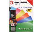 Hygloss Products Inc. Super Glossy Paper 6.5 in. x 8.5 in. 12 colors pack of 96 [Pack of 2]
