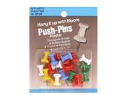 Moore Push Pins assorted regular plastic pack of 20