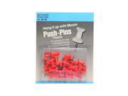 Moore Push Pins red plastic pack of 20