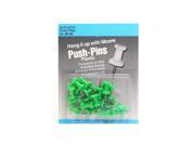 Moore Push Pins green plastic pack of 20