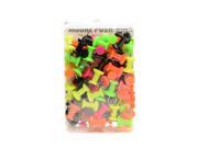 Moore Push Pins assorted day glo plastic pack of 100