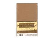 Darice Blank Stationery Cards and Envelopes Kraft 4 in. x 5 in. pack of 100 50 each