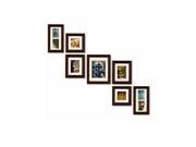 Pinnacle Frames Accents Gallery Perfect 7 Piece Wall Kits walnut