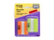 Post it Durable Tabs flourescent green orange pack of 44 tabs