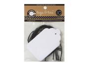 Canvas Corp Tags with Jute Ties scallop white pack of 10