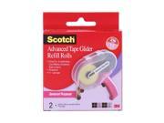 Scotch Tape Glider Refill Rolls box of 2 adhesive transfer tape 1 4 in. [Pack of 6]