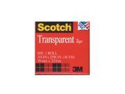 Scotch Transparent Tape 3 4 in. x 36 yd. refill roll with 1 in. core 600 [Pack of 6]