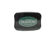 Tsukineko StazOn Solvent Ink forest green 3.75 in. x 2.625 in. full size pad