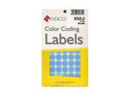Maco Color Coding Labels 1 2 in. round light blue 800